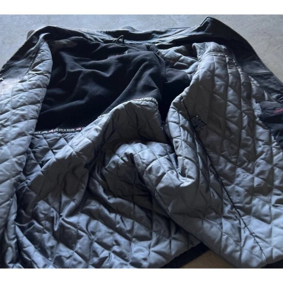 Vintage US Polo Assn Black Genuine Leather Jacket Men’s Sz XL Button Bomber - Picture 12 of 16